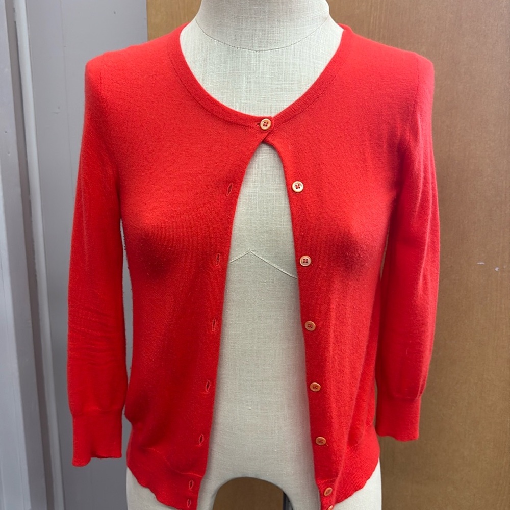 J Crew Women’s 100% Cashmere Coral Cardigan, XS